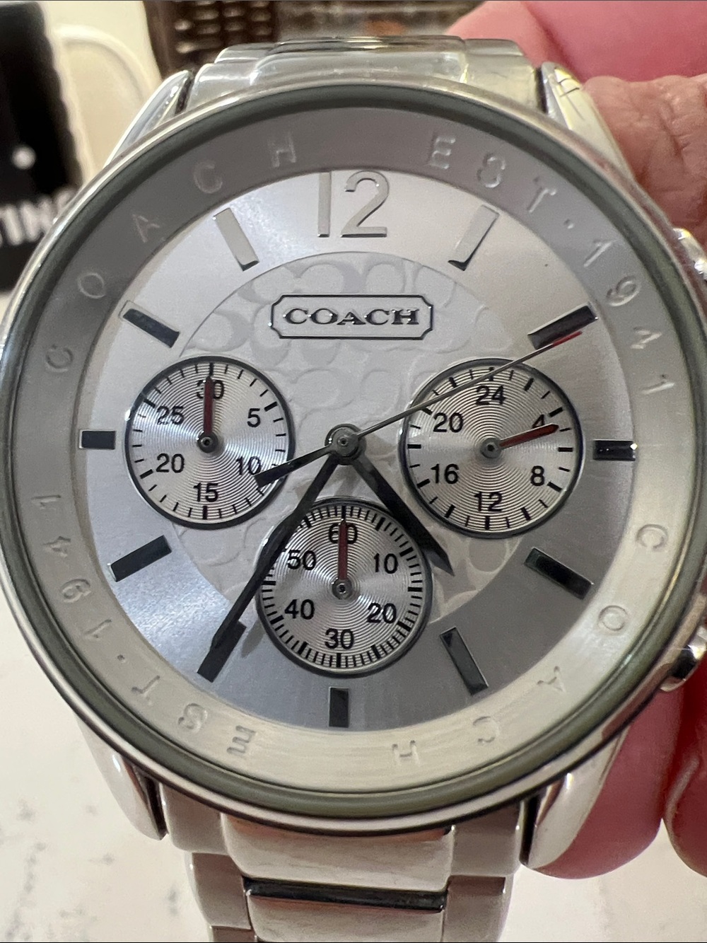 Coach Silver-Tone Chronograph Bracelet Watch - Picture 2 of 10